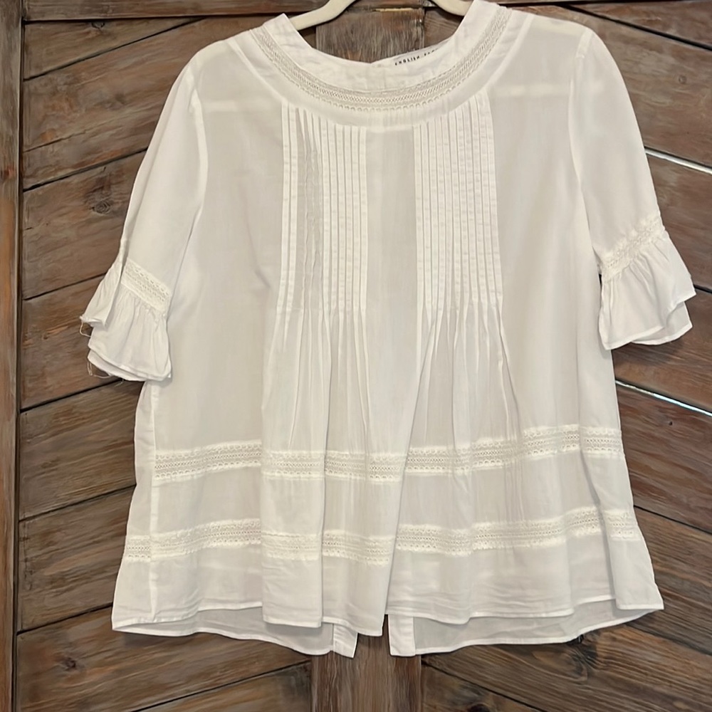 English Factory back button blouse.